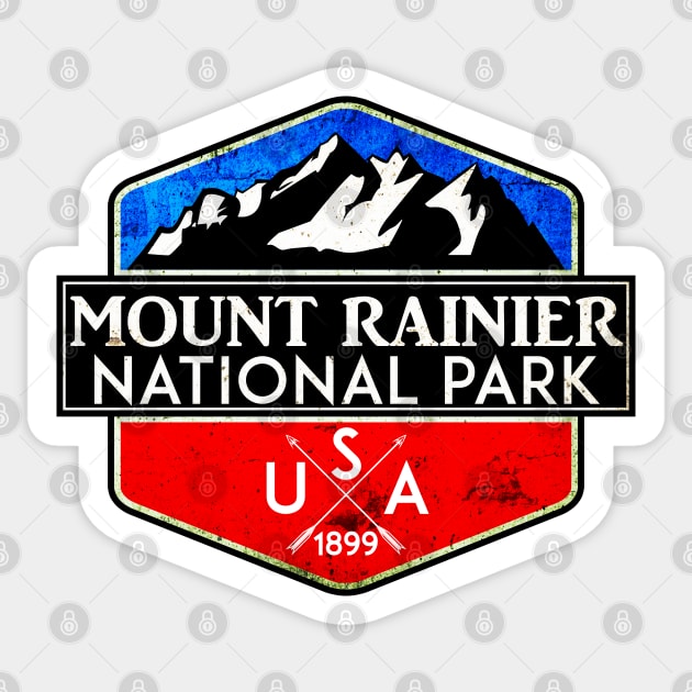 MOUNT RAINIER NATIONAL PARK WASHINGTON 1899 HIKING CAMPING CLIMBING Sticker by heybert00